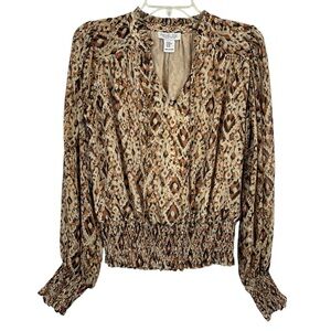 Rachel Zoe Abstract Smocked Waist Blouse XS 🔥